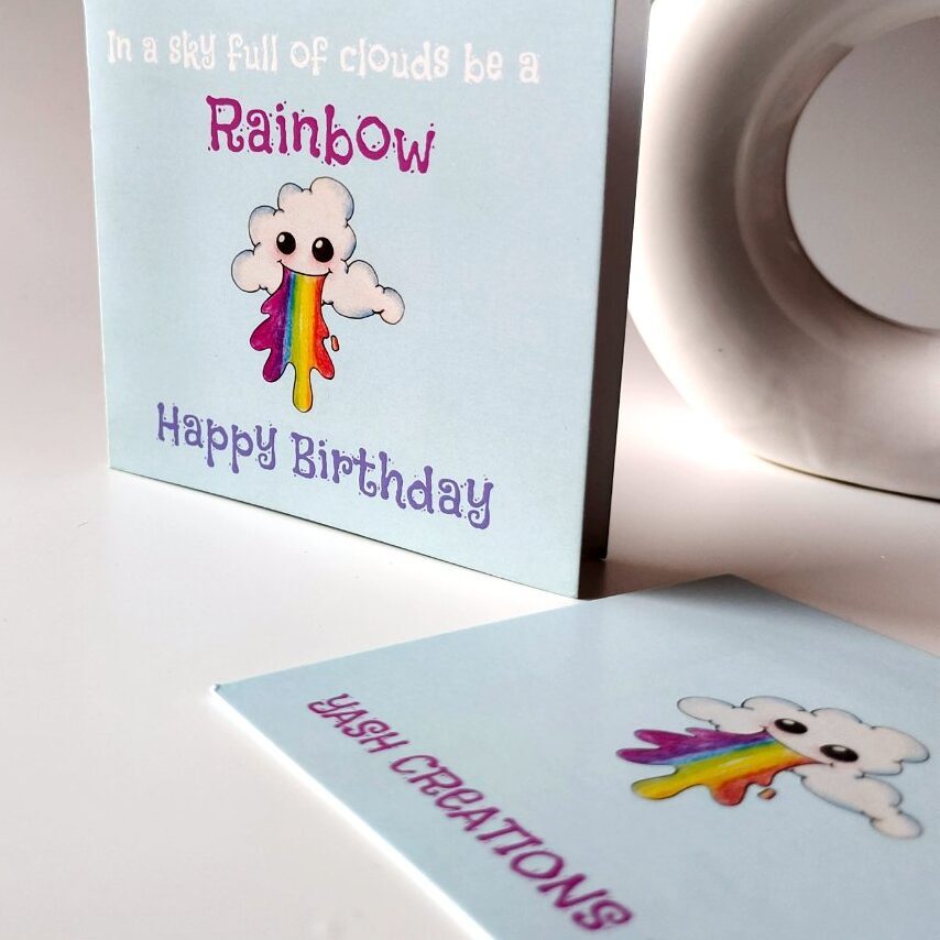 rainbow birthday greeting card 