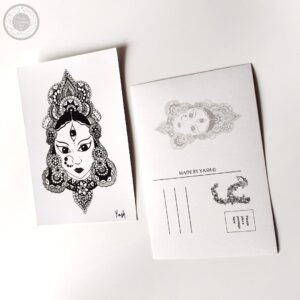 durga devi set of 5 postcard