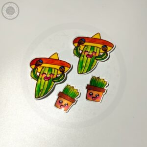 set of 2 cactus stickers