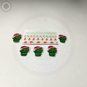 uncut washi sample + cactus sticker in christmas theme