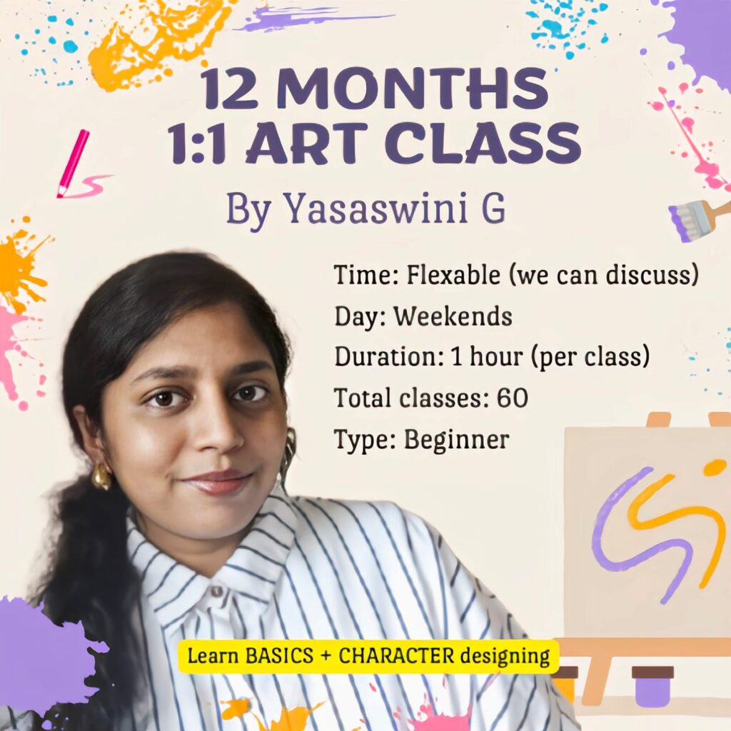 12 months 1:1 art class (online)