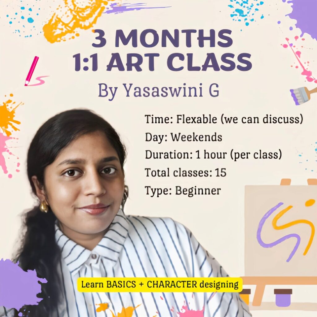 3 months 1:1 art class (online)